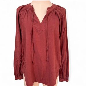 Anthropologie Cloth & Stone Burgundy Tunic Top – Size Small